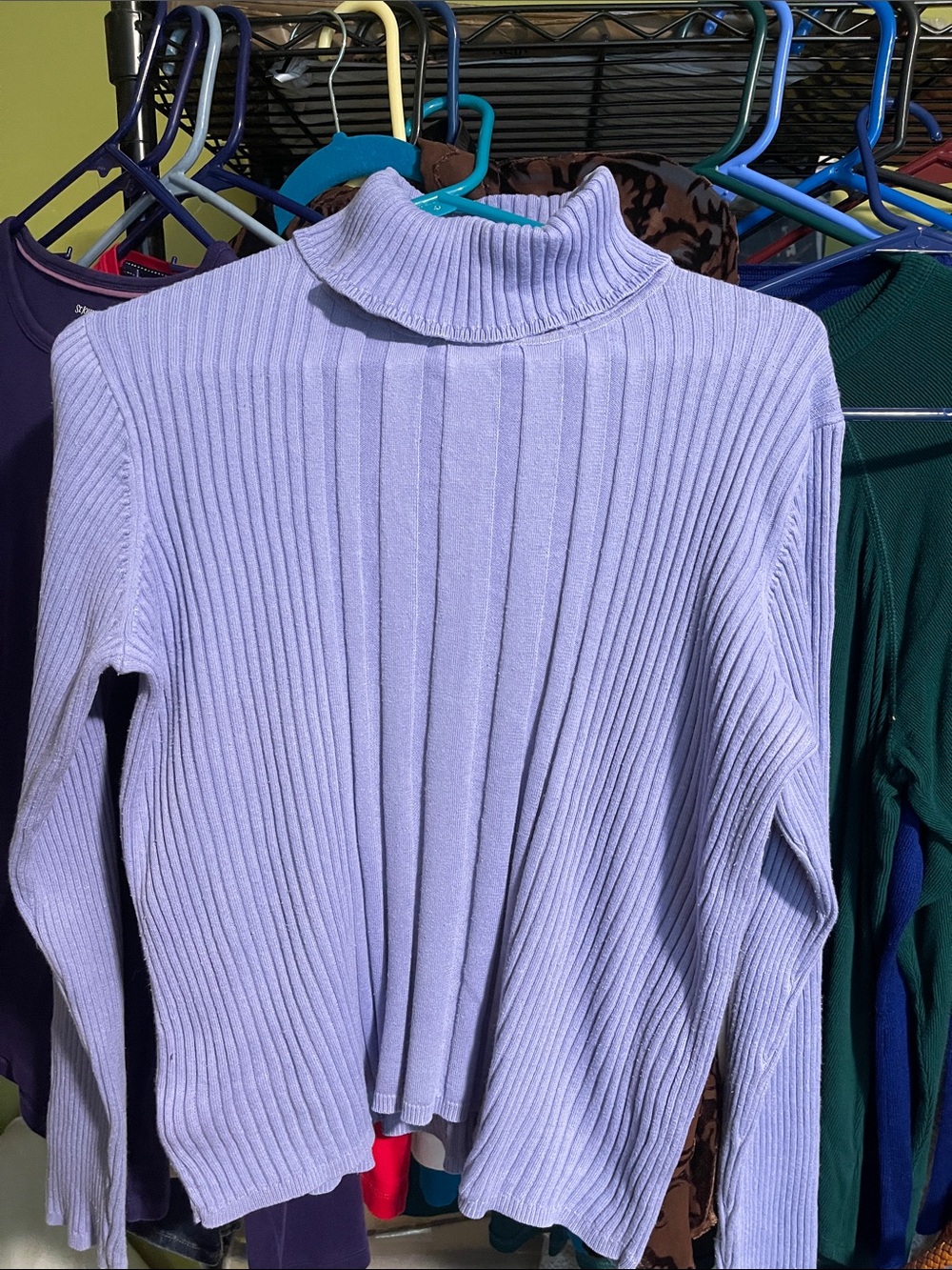 Liz Claiborne Light Lavender Ribbed Turtleneck Sweater